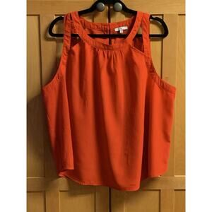 Iris Shirt 3XL Reddish/Orange Sleeveless, Pleats and Cut Outs